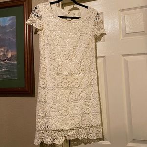 Moulinette Soeurs Ivory Sheath Lace Dress